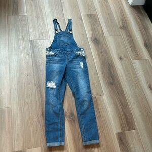 Justice Denim and Lace Overalls Size 10